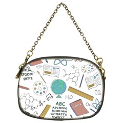 School Subjects And Objects Vector Illustration Seamless Pattern Chain Purse (One Side)