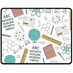 School Subjects And Objects Vector Illustration Seamless Pattern Two Sides Fleece Blanket (Medium)