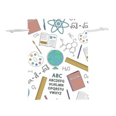 School Subjects And Objects Vector Illustration Seamless Pattern Lightweight Drawstring Pouch (S)