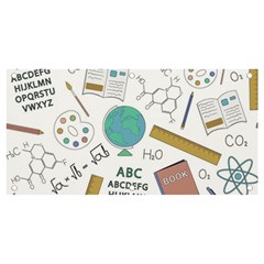 School Subjects And Objects Vector Illustration Seamless Pattern Banner and Sign 4  x 2 