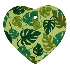 Seamless Pattern Of Monstera Leaves For The Tropical Plant Background Ornament (heart) by Grandong