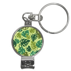 Seamless Pattern Of Monstera Leaves For The Tropical Plant Background Nail Clippers Key Chain