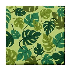 Seamless Pattern Of Monstera Leaves For The Tropical Plant Background Face Towel