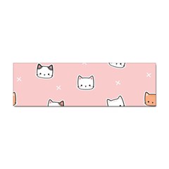 Cute Cat Cartoon Doodle Seamless Pink Pattern Sticker (Bumper)