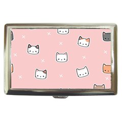 Cute Cat Cartoon Doodle Seamless Pink Pattern Cigarette Money Case