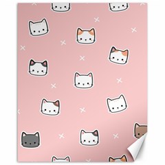 Cute Cat Cartoon Doodle Seamless Pink Pattern Canvas 16  x 20 