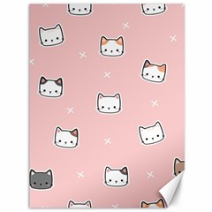 Cute Cat Cartoon Doodle Seamless Pink Pattern Canvas 36  x 48 