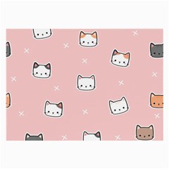 Cute Cat Cartoon Doodle Seamless Pink Pattern Large Glasses Cloth