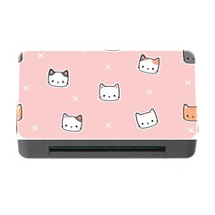 Cute Cat Cartoon Doodle Seamless Pink Pattern Memory Card Reader with CF