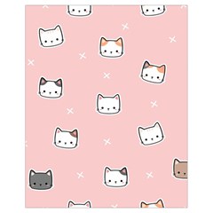 Cute Cat Cartoon Doodle Seamless Pink Pattern Drawstring Bag (Small)