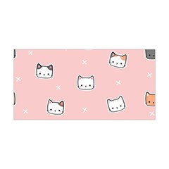 Cute Cat Cartoon Doodle Seamless Pink Pattern Yoga Headband