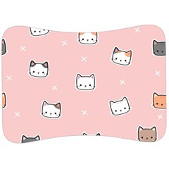 Cute Cat Cartoon Doodle Seamless Pink Pattern Velour Seat Head Rest Cushion