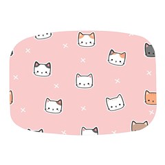 Cute Cat Cartoon Doodle Seamless Pink Pattern Mini Square Pill Box