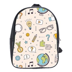 Quiz Backgrounds Ans Seamless School Bag (large) by Grandong
