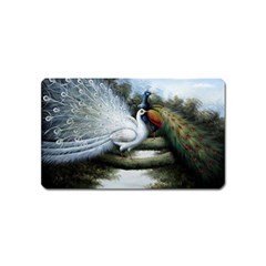 Canvas Oil Painting Two Peacock Magnet (name Card) by Grandong