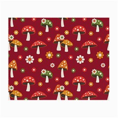 Woodland Mushroom And Daisy Seamless Pattern Small Glasses Cloth by Grandong