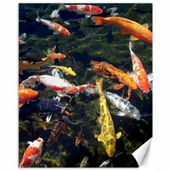 Koi Pond 3d Fish Canvas 11  X 14  by Grandong