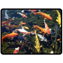 Koi Pond 3d Fish Two Sides Fleece Blanket (large) by Grandong