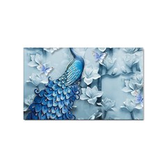 Chinese Style 3d Embossed Blue Peacock Oil Painting Sticker Rectangular (100 Pack) by Grandong