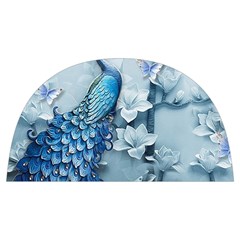 Chinese Style 3d Embossed Blue Peacock Oil Painting Anti Scalding Pot Cap