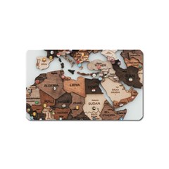 3d Vintage World Map Magnet (name Card)