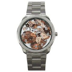 3d Vintage World Map Sport Metal Watch by Grandong