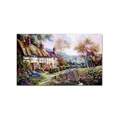 Colorful Cottage River Colorful House Landscape Garden Beautiful Painting Sticker Rectangular (100 Pack)