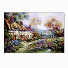 Colorful Cottage River Colorful House Landscape Garden Beautiful Painting Postcards 5  X 7  (pkg Of 10) by Grandong