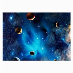 3d Universe Space Star Planet Large Glasses Cloth (2 Sides) by Grandong