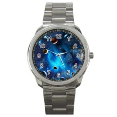 3d Universe Space Star Planet Sport Metal Watch by Grandong