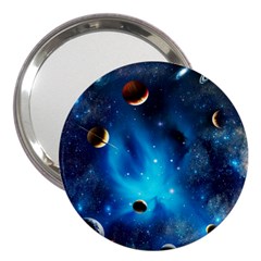 3d Universe Space Star Planet 3  Handbag Mirrors by Grandong