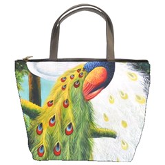 Peacock Art Bucket Bag by Grandong
