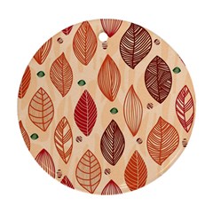 Forest Leaves Seamless Pattern With Natural Floral Round Ornament (two Sides) by Grandong