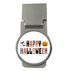 Happy Halloween Slot Text Orange Money Clips (round)  by Sarkoni
