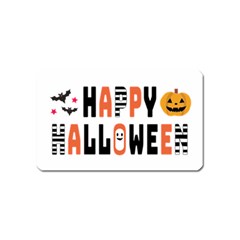 Happy Halloween Slot Text Orange Magnet (name Card) by Sarkoni