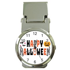 Happy Halloween Slot Text Orange Money Clip Watches