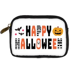 Happy Halloween Slot Text Orange Digital Camera Leather Case