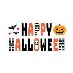 Happy Halloween Slot Text Orange Satin Wrap 35  X 70 