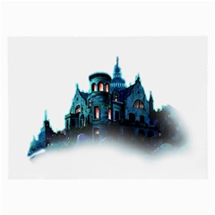 Blue Castle Halloween Horror Haunted House Large Glasses Cloth