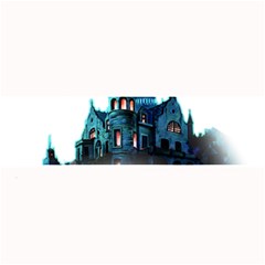 Blue Castle Halloween Horror Haunted House Large Bar Mat by Sarkoni