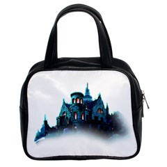 Blue Castle Halloween Horror Haunted House Classic Handbag (two Sides)