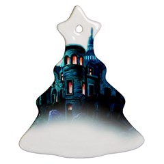 Blue Castle Halloween Horror Haunted House Ornament (christmas Tree) 