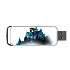 Blue Castle Halloween Horror Haunted House Portable Usb Flash (two Sides)