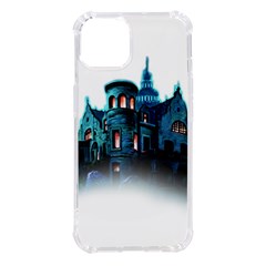 Blue Castle Halloween Horror Haunted House Iphone 14 Tpu Uv Print Case by Sarkoni