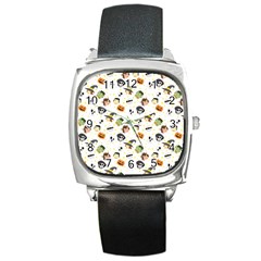 Happy Halloween Vector Images Square Metal Watch