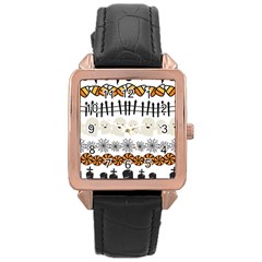 Halloween Holidays Rose Gold Leather Watch 