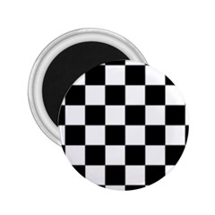 Black White Chess Board 2 25  Magnets by Ndabl3x