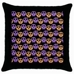 Halloween Skull Pattern Throw Pillow Case (black) by Ndabl3x