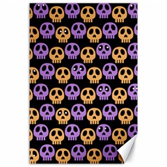 Halloween Skull Pattern Canvas 24  X 36  by Ndabl3x