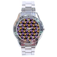 Halloween Skull Pattern Stainless Steel Analogue Watch by Ndabl3x